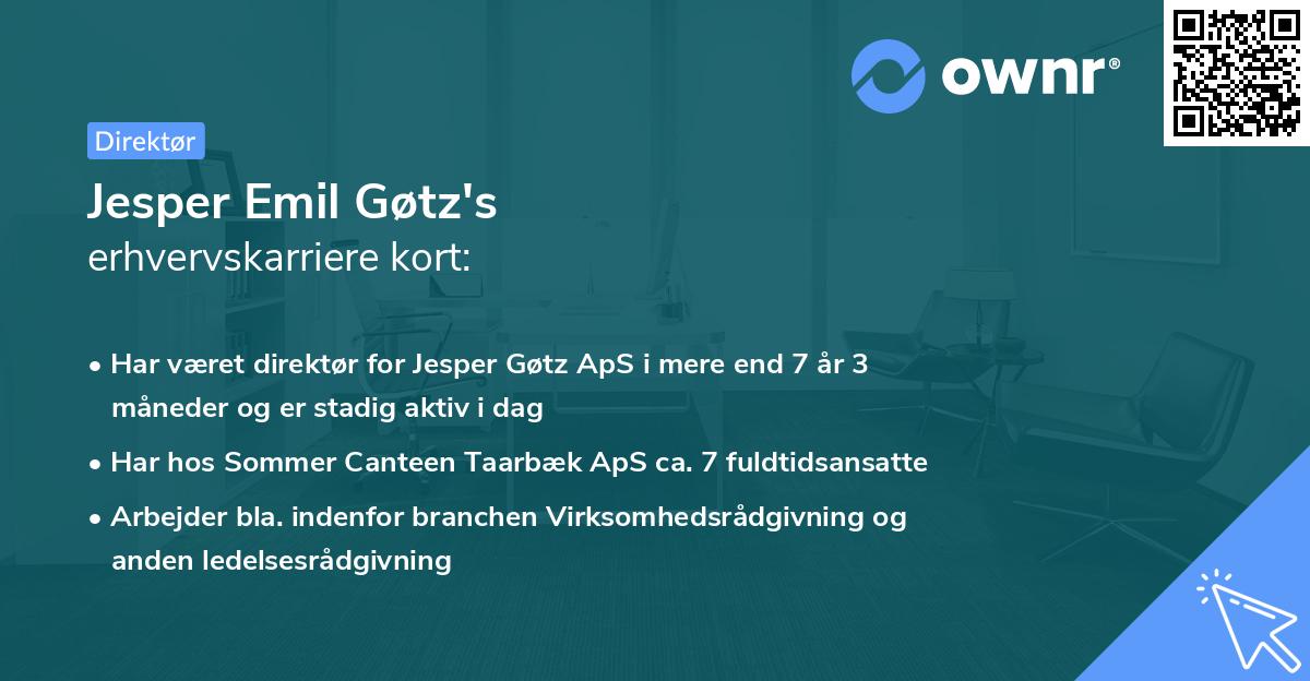 Jesper Emil Gøtz's erhvervskarriere kort
