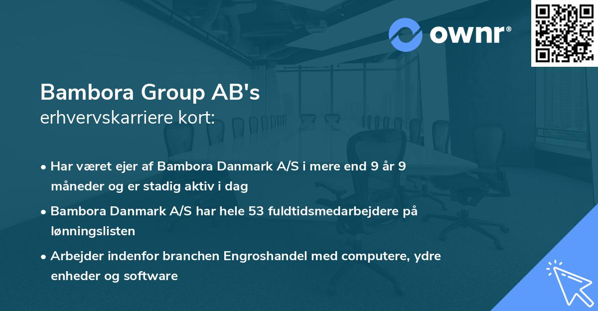 Bambora Group AB's erhvervskarriere kort