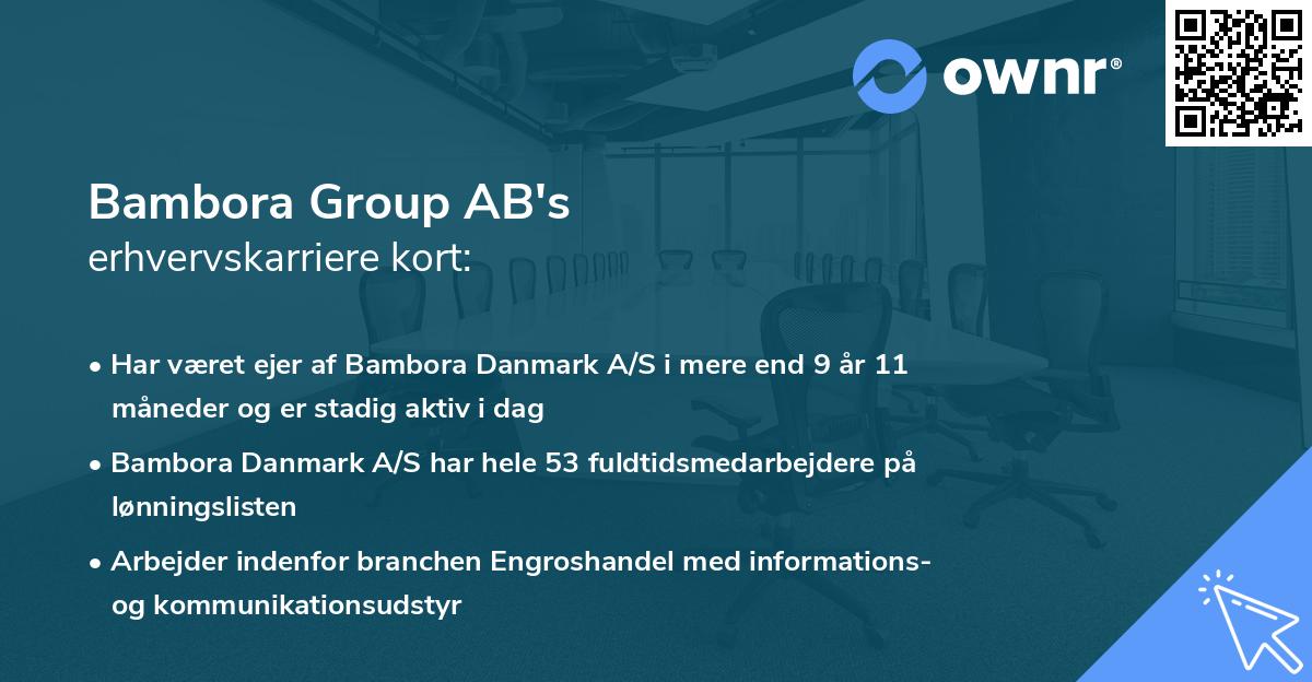 Bambora Group AB's erhvervskarriere kort