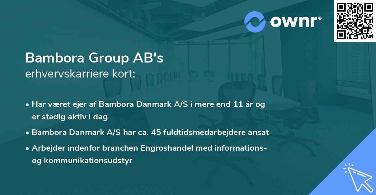 Bambora Group AB's erhvervskarriere kort