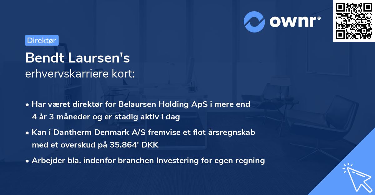 Bendt Laursen's erhvervskarriere kort