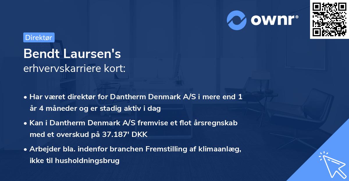 Bendt Laursen's erhvervskarriere kort