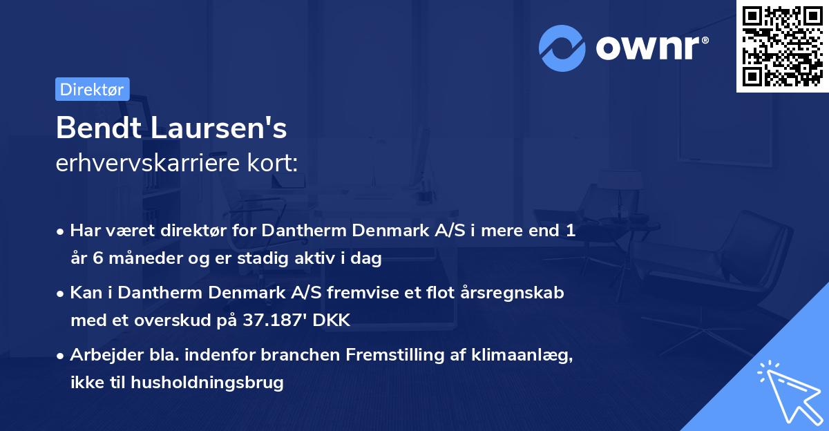 Bendt Laursen's erhvervskarriere kort