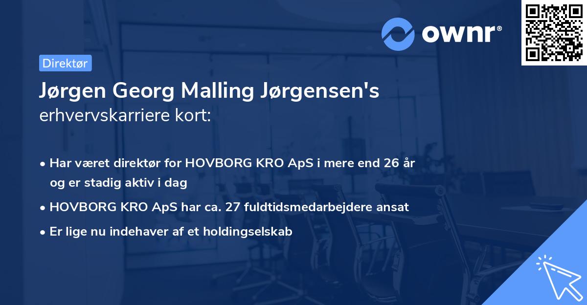 Jørgen Georg Malling Jørgensen's erhvervskarriere kort