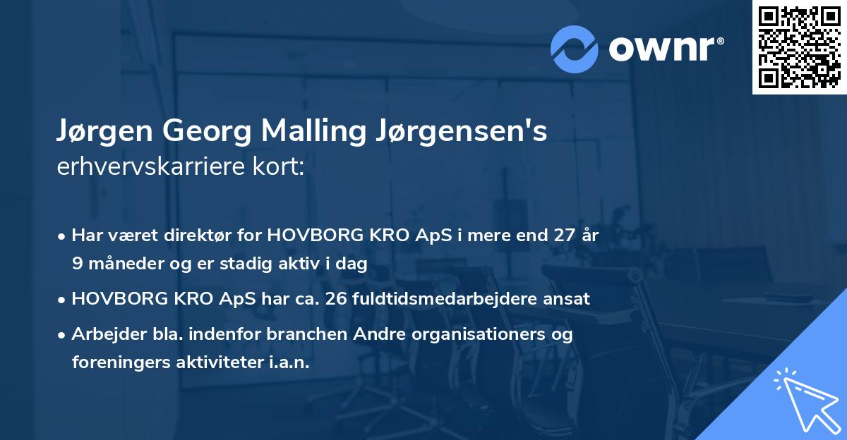 Jørgen Georg Malling Jørgensen's erhvervskarriere kort
