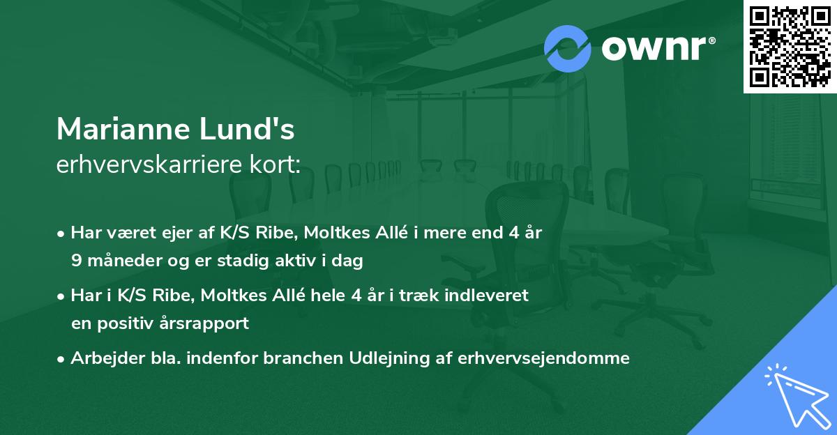 Marianne Lund's erhvervskarriere kort