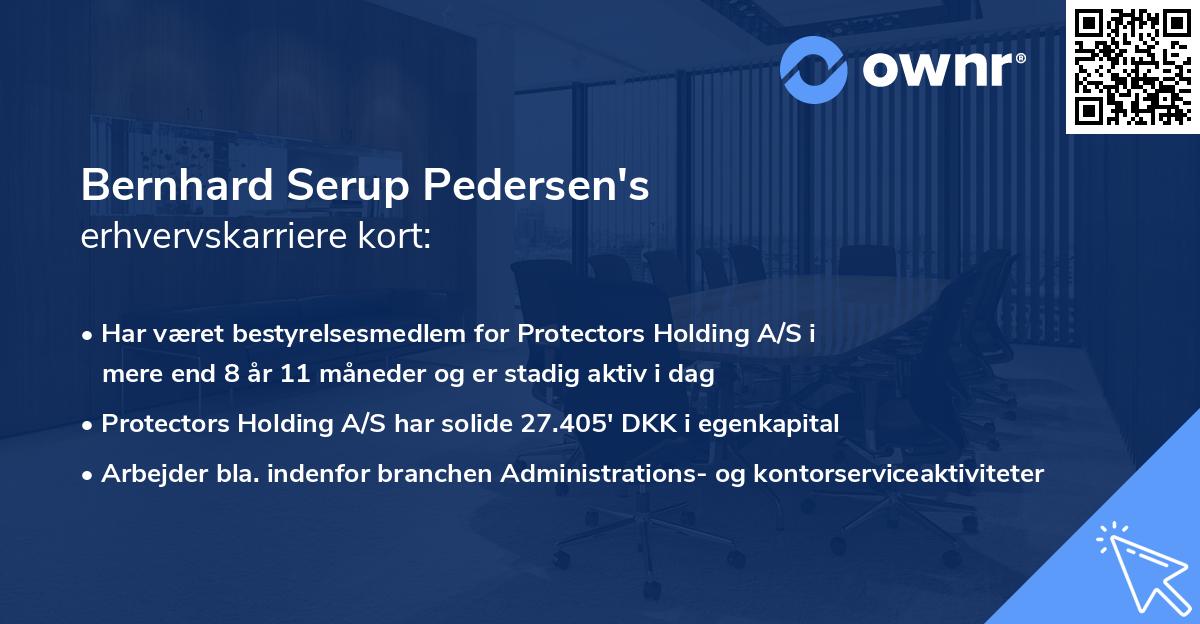 Bernhard Serup Pedersen's erhvervskarriere kort