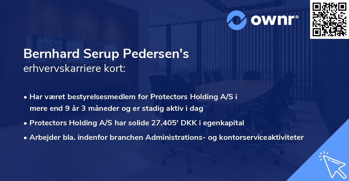 Bernhard Serup Pedersen's erhvervskarriere kort