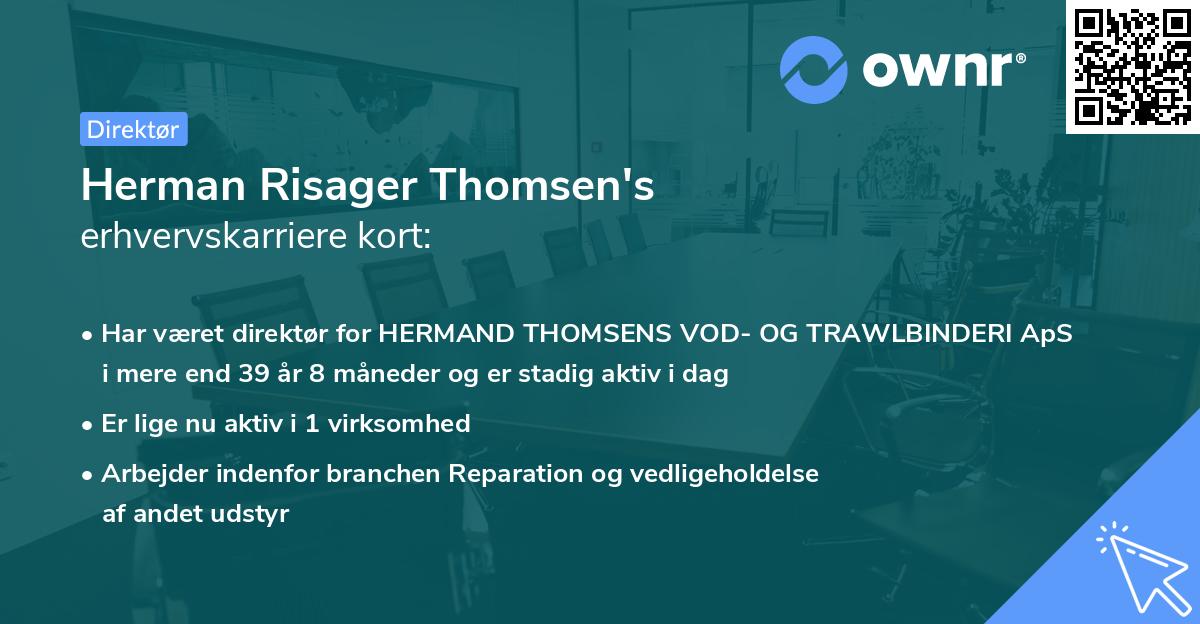 Herman Risager Thomsen's erhvervskarriere kort