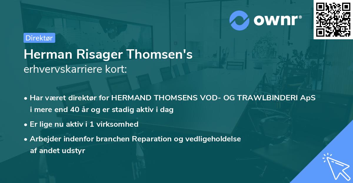 Herman Risager Thomsen's erhvervskarriere kort