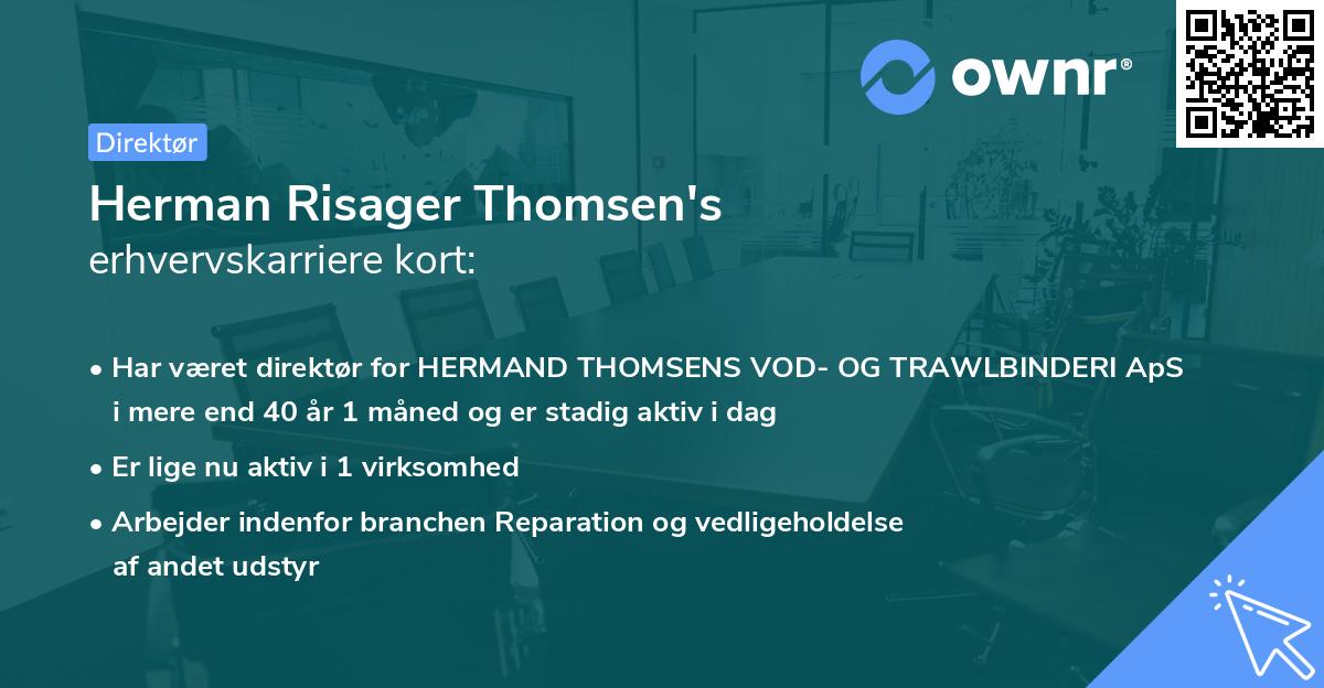 Herman Risager Thomsen's erhvervskarriere kort