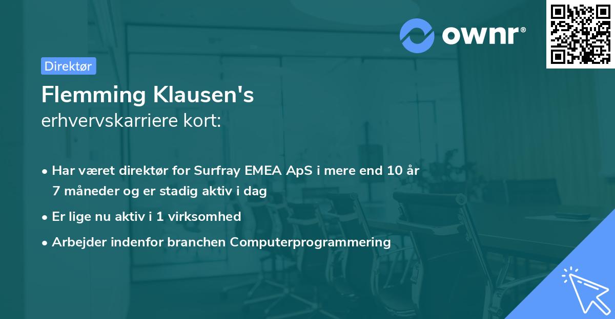 Flemming Klausen's erhvervskarriere kort