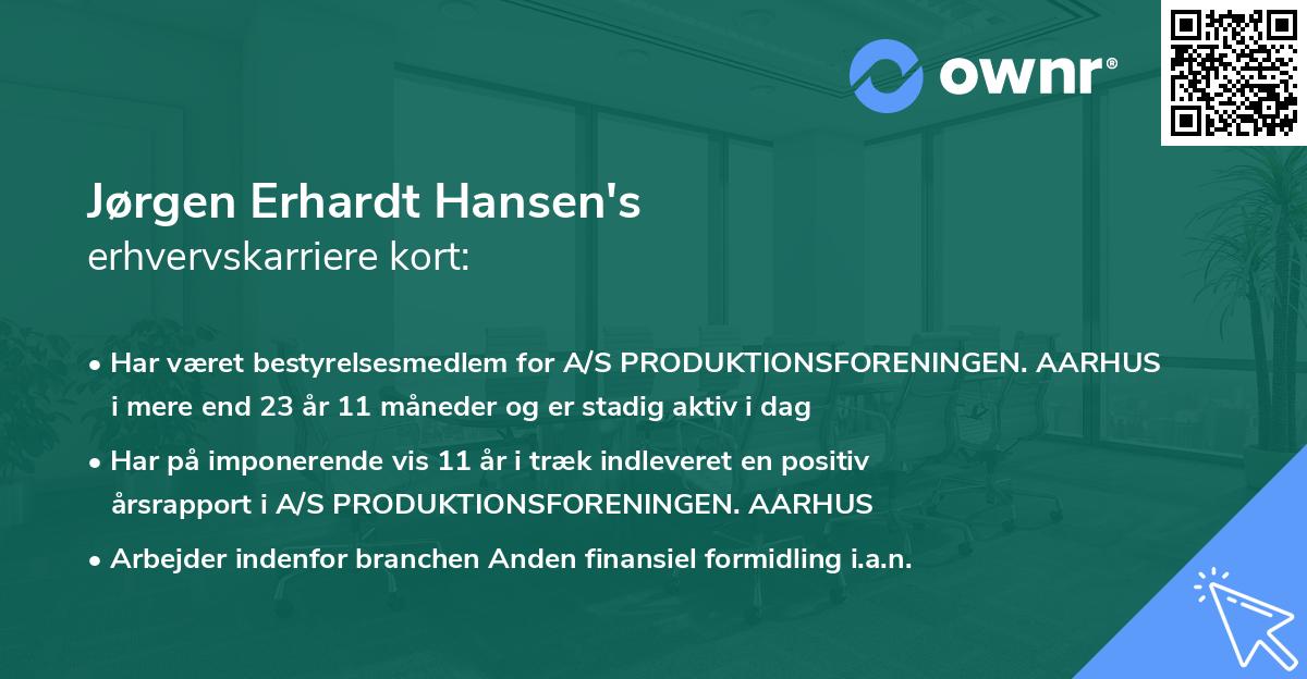 Jørgen Erhardt Hansen's erhvervskarriere kort