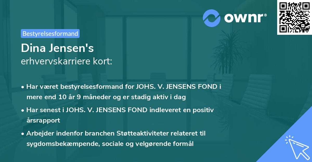 Dina Jensen's erhvervskarriere kort