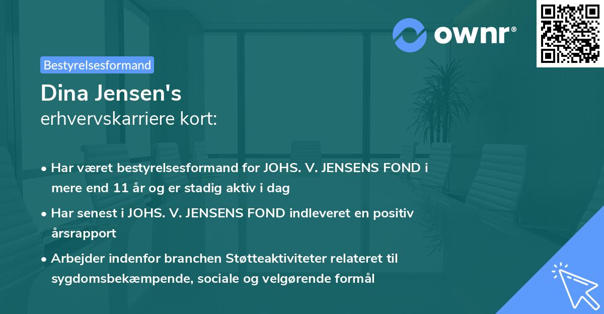 Dina Jensen's erhvervskarriere kort