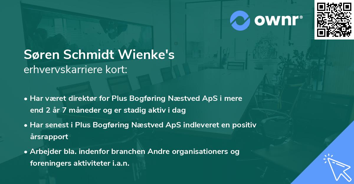 Søren Schmidt Wienke's erhvervskarriere kort