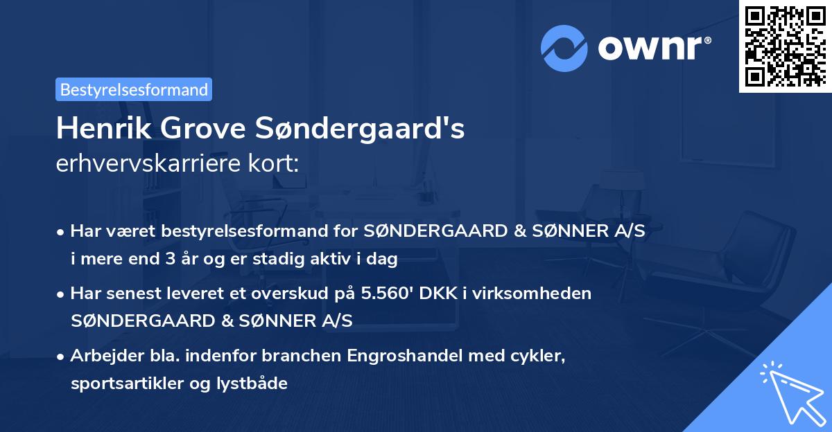 Henrik Grove Søndergaard's erhvervskarriere kort