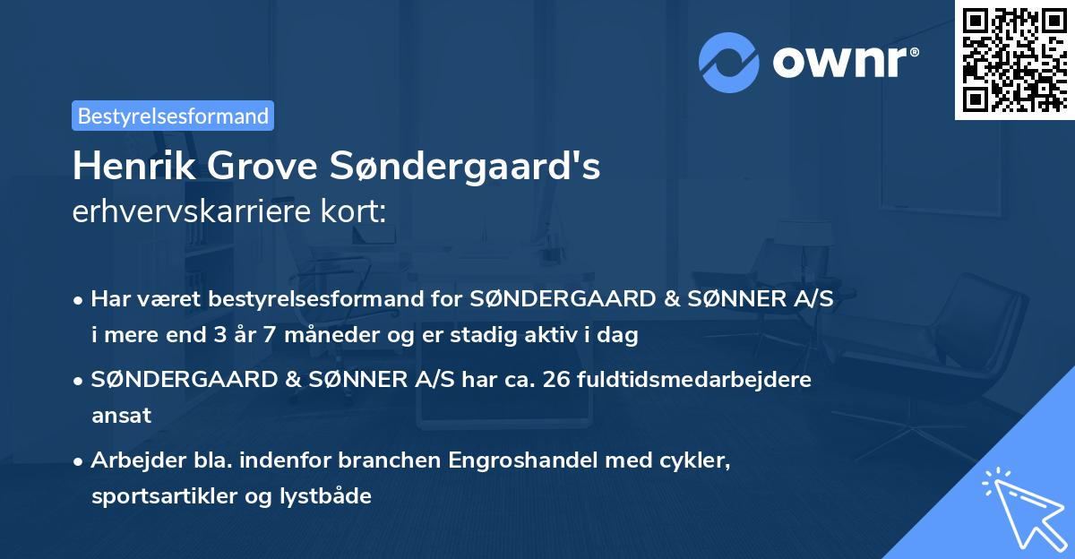 Henrik Grove Søndergaard's erhvervskarriere kort