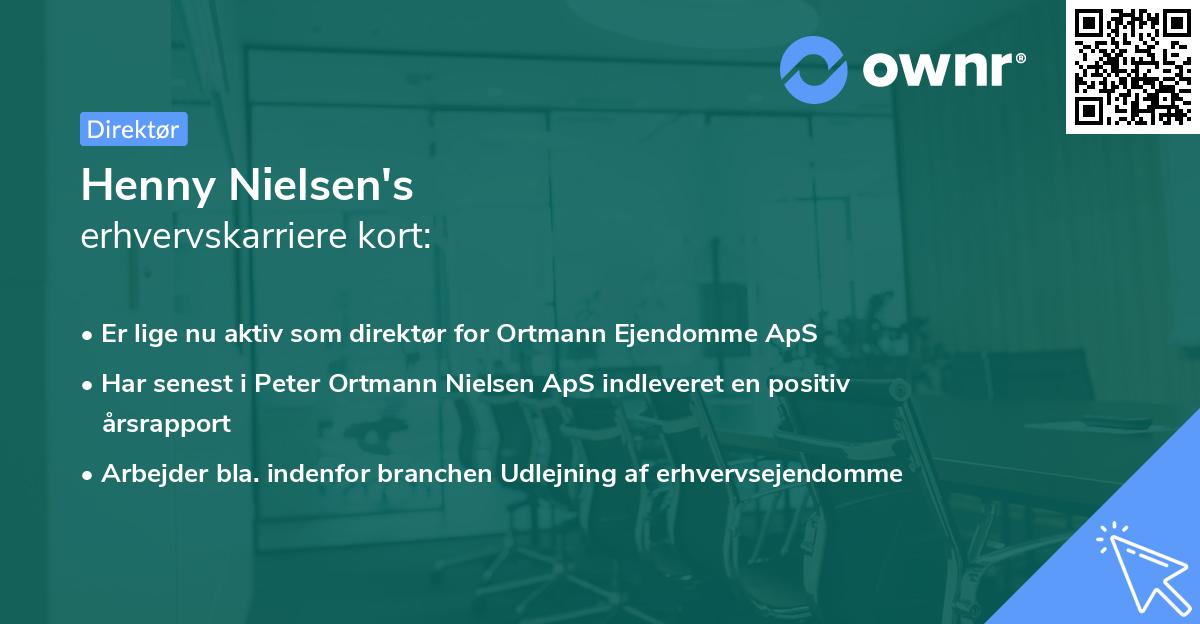 Henny Nielsen's erhvervskarriere kort