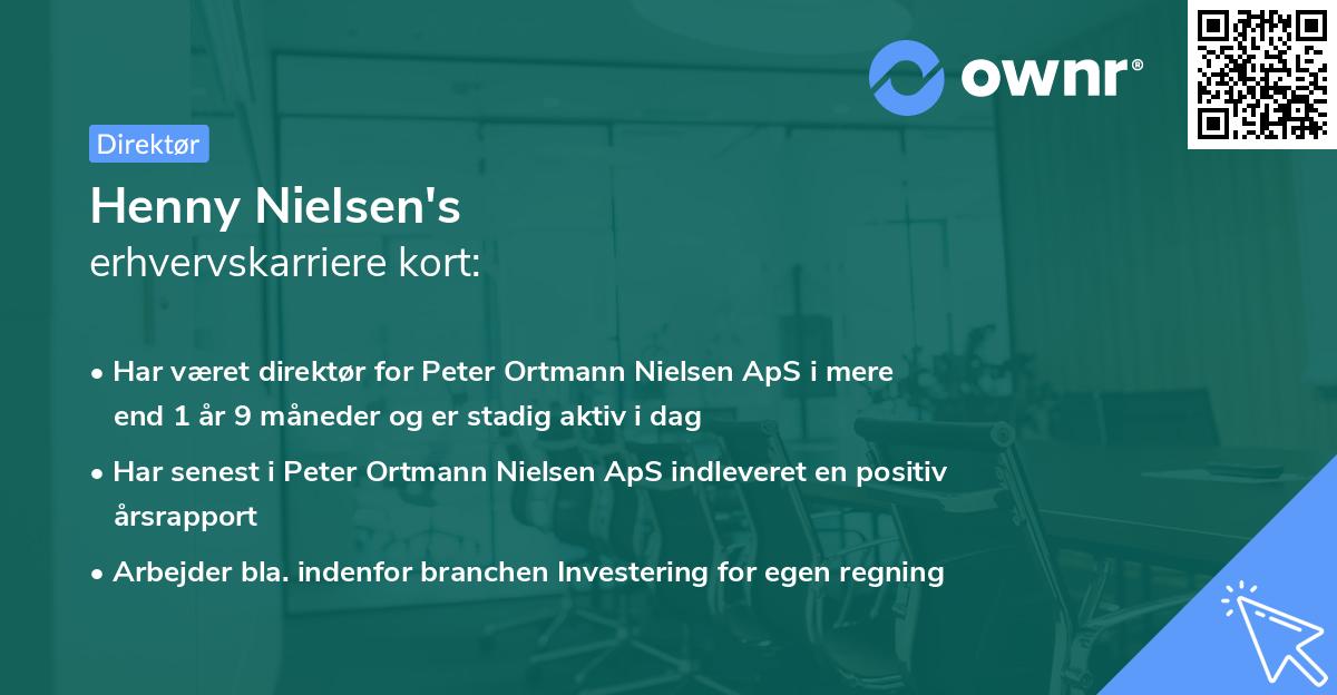 Henny Nielsen's erhvervskarriere kort