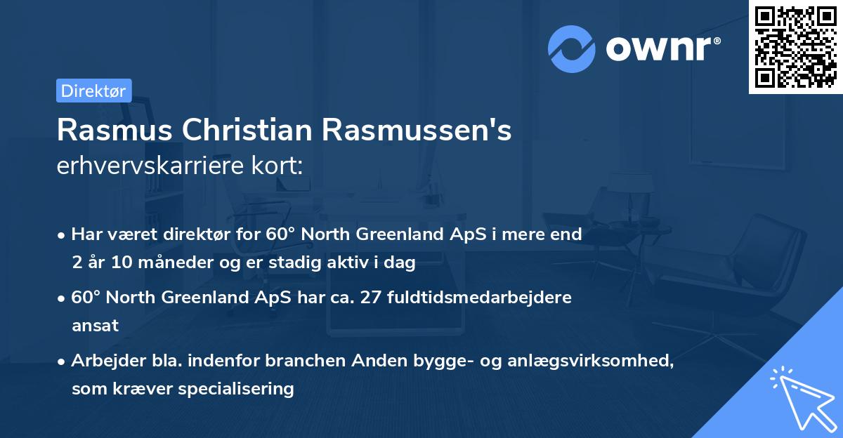 Rasmus Christian Rasmussen's erhvervskarriere kort