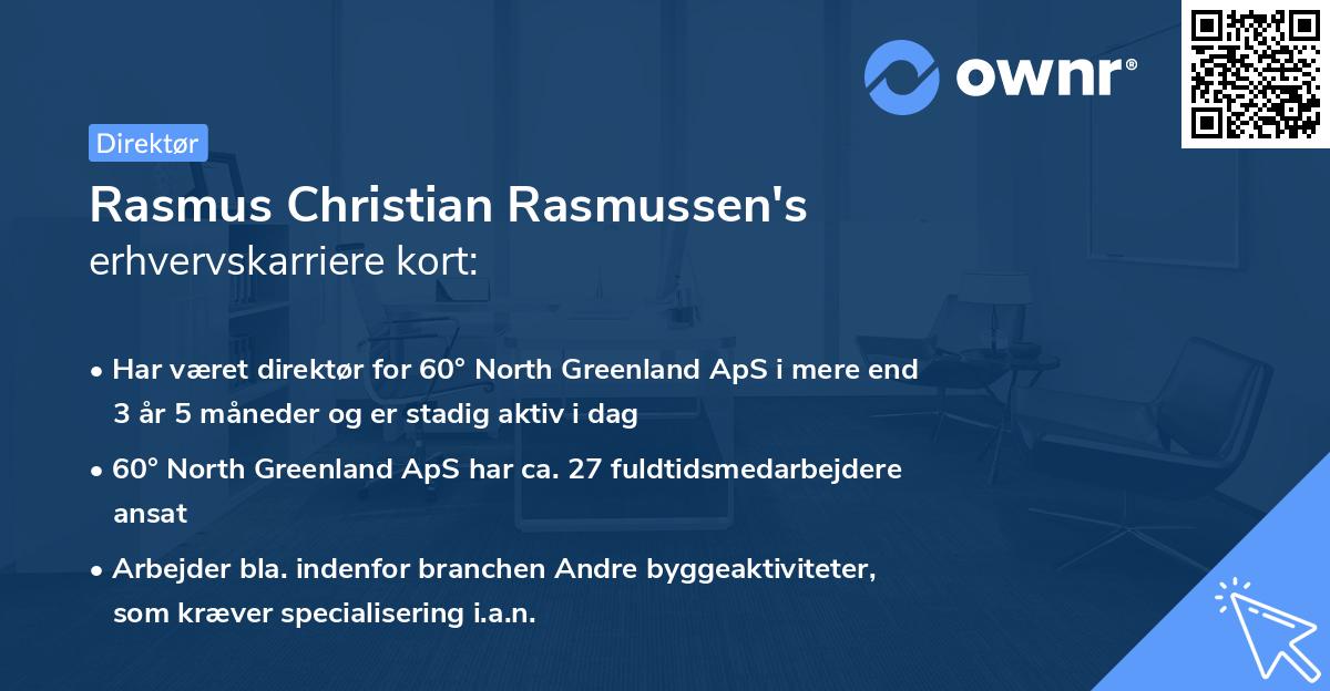 Rasmus Christian Rasmussen's erhvervskarriere kort