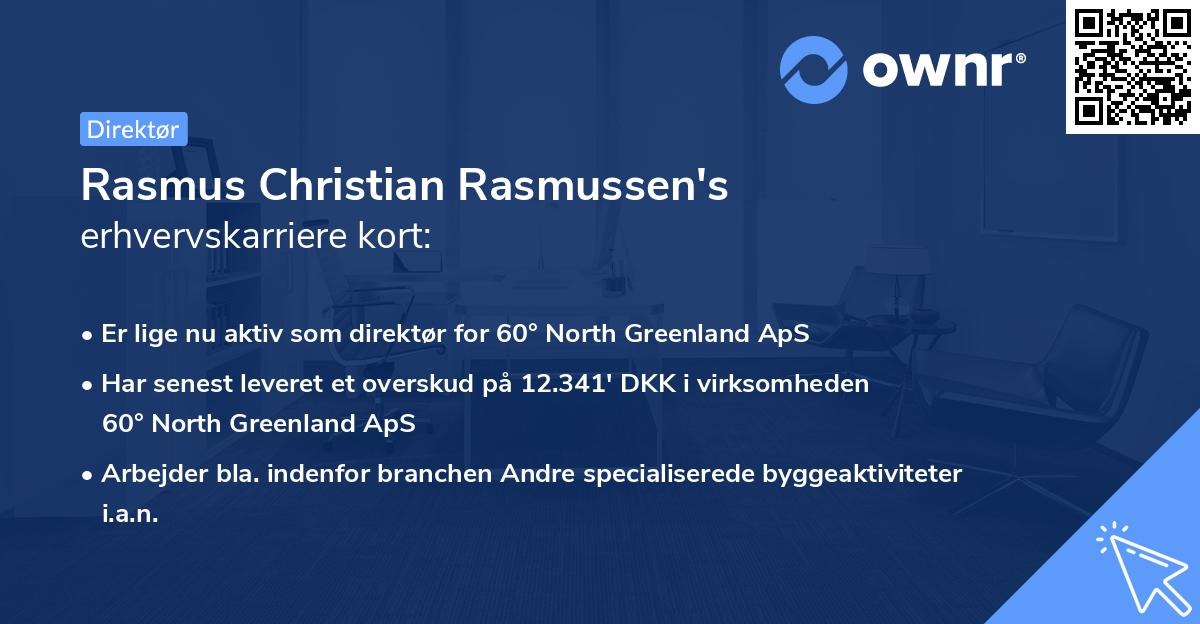 Rasmus Christian Rasmussen's erhvervskarriere kort