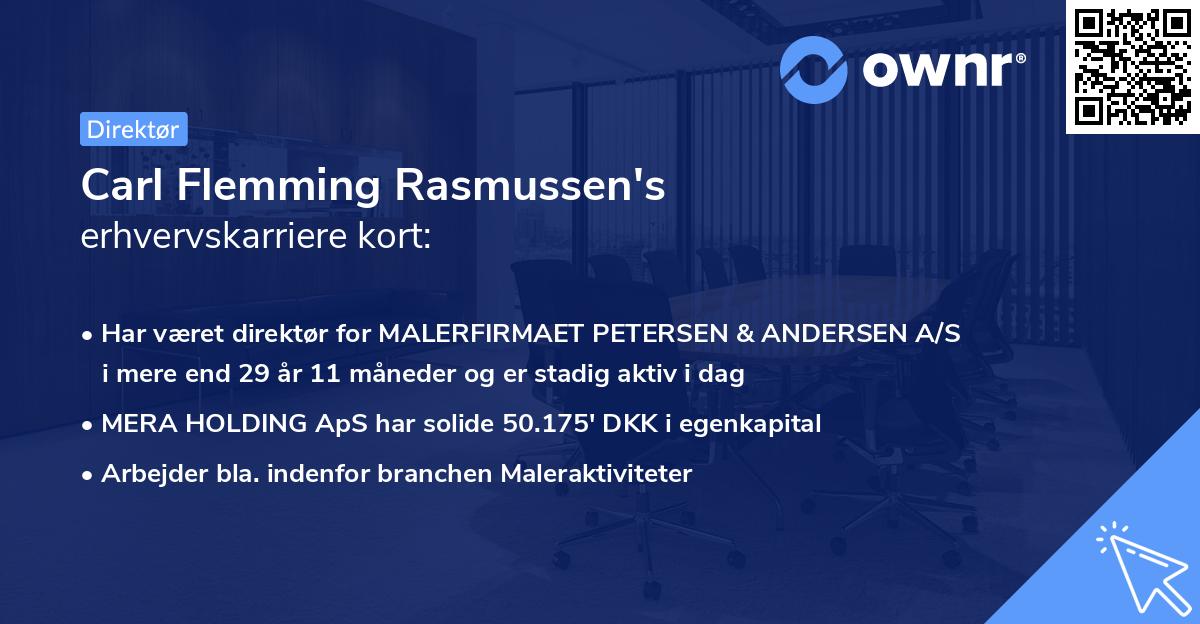 Carl Flemming Rasmussen's erhvervskarriere kort