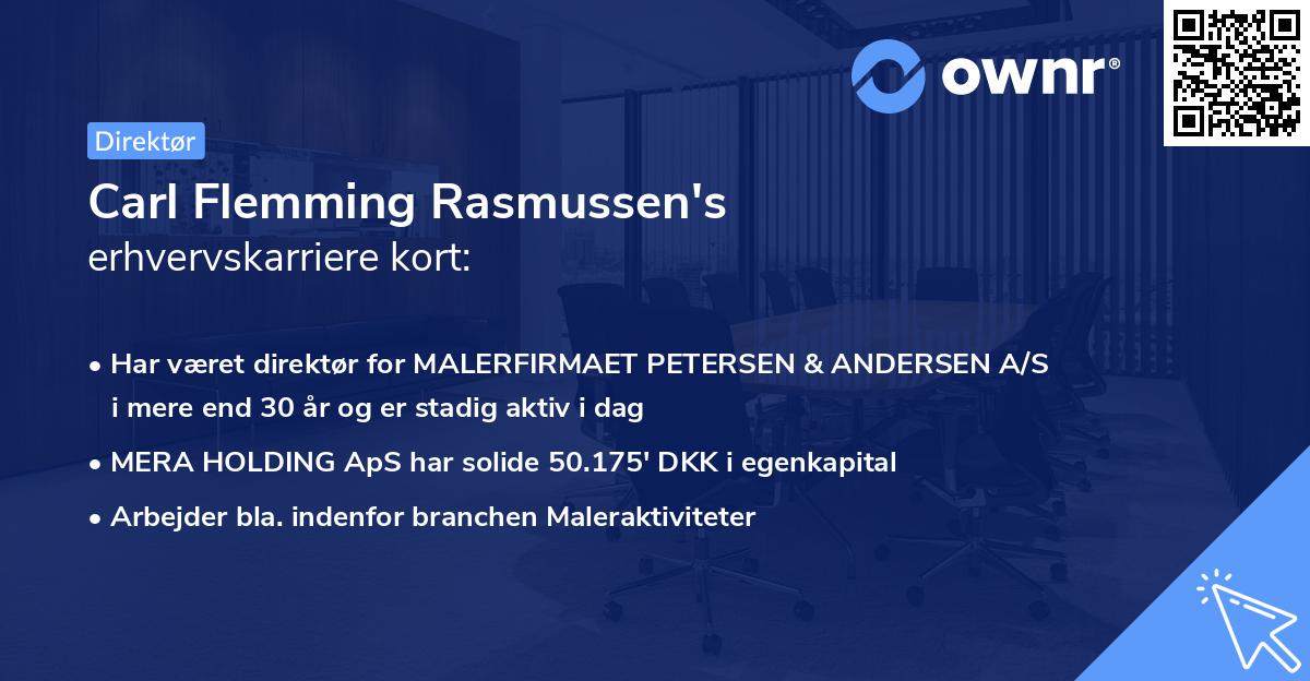 Carl Flemming Rasmussen's erhvervskarriere kort