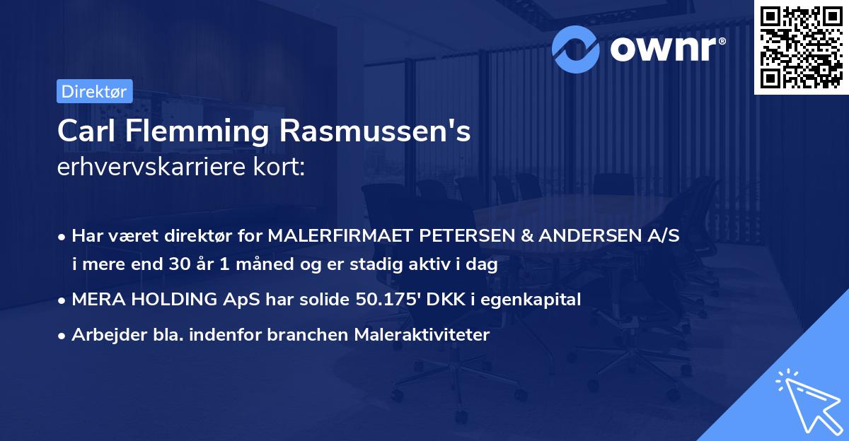 Carl Flemming Rasmussen's erhvervskarriere kort
