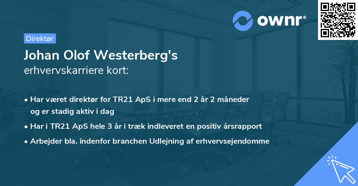 Johan Olof Westerberg's erhvervskarriere kort