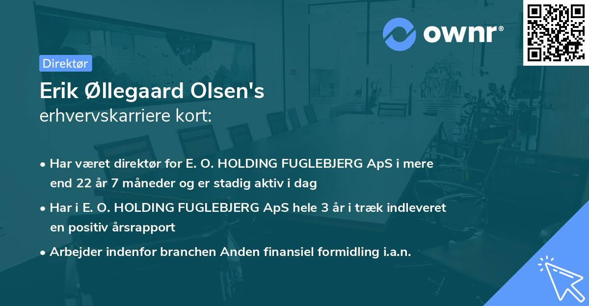 Erik Øllegaard Olsen's erhvervskarriere kort