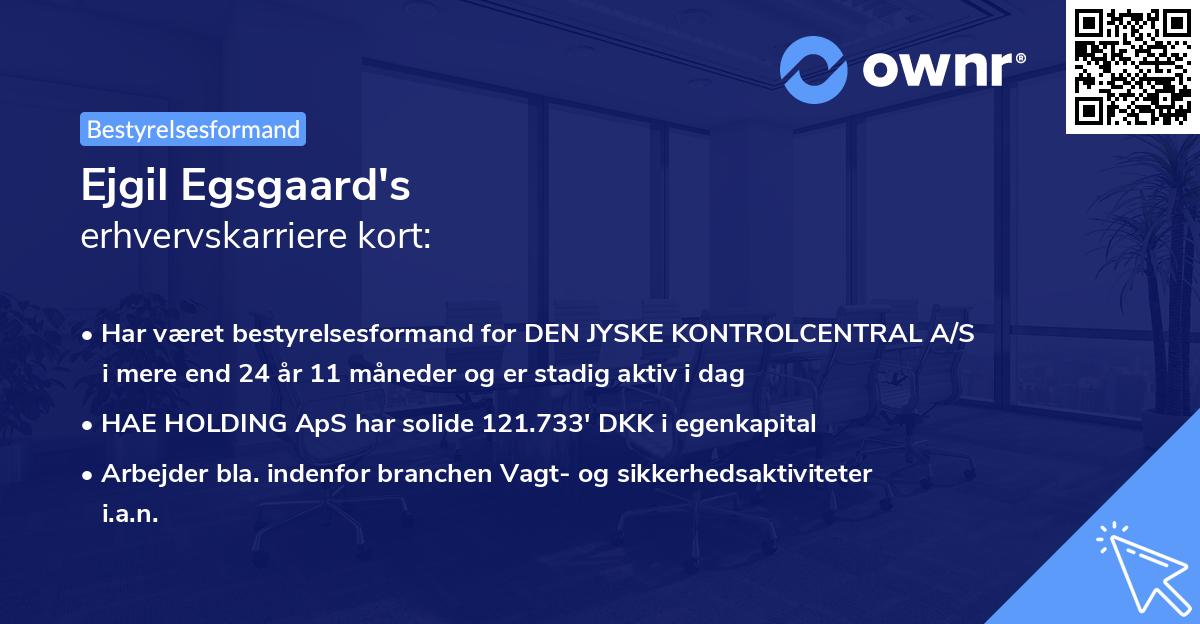 Ejgil Egsgaard's erhvervskarriere kort