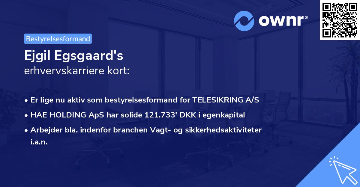 Ejgil Egsgaard's erhvervskarriere kort