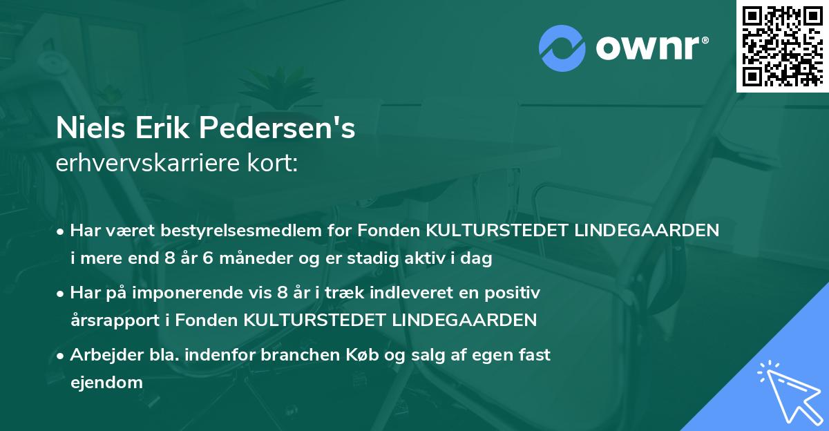 Niels Erik Pedersen's erhvervskarriere kort