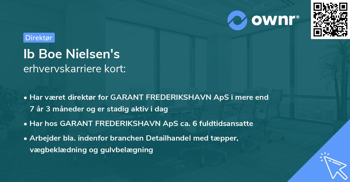 Ib Boe Nielsen's erhvervskarriere kort