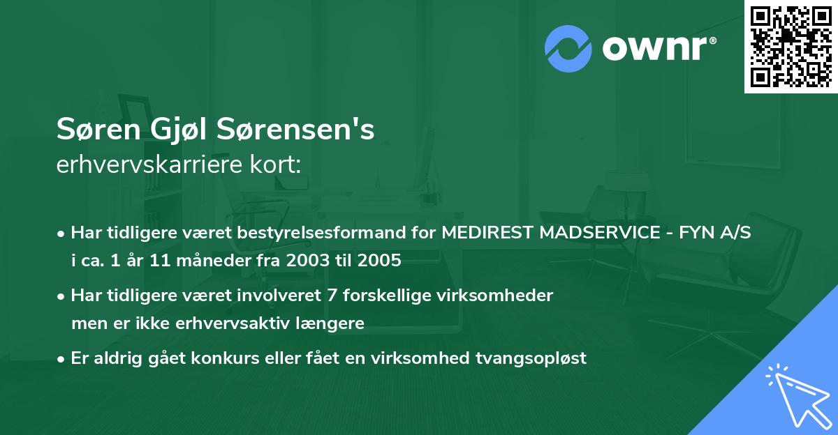 Søren Gjøl Sørensen's erhvervskarriere kort