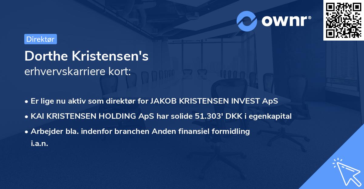 Dorthe Kristensen's erhvervskarriere kort