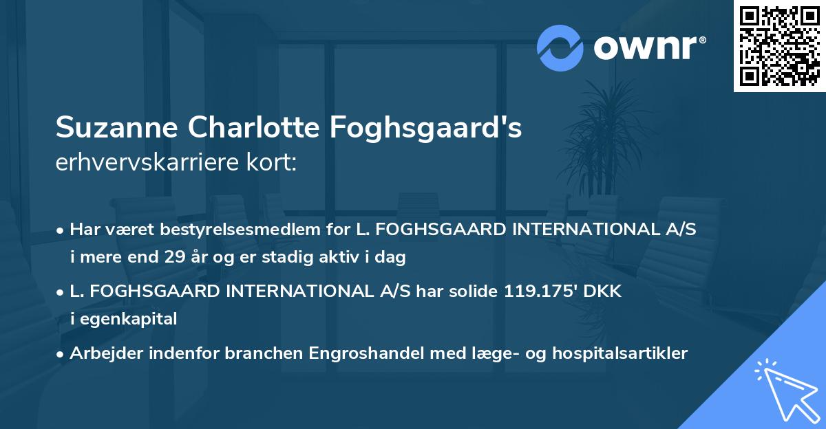 Suzanne Charlotte Foghsgaard's erhvervskarriere kort