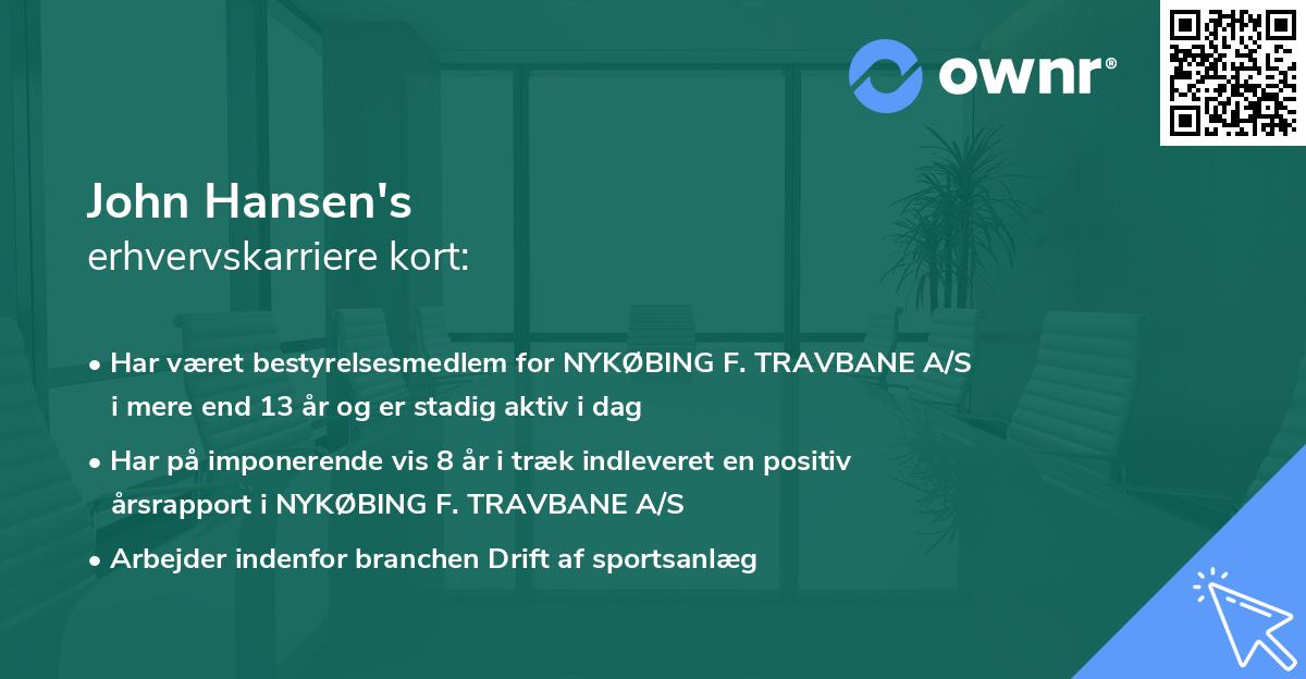 John Hansen's erhvervskarriere kort