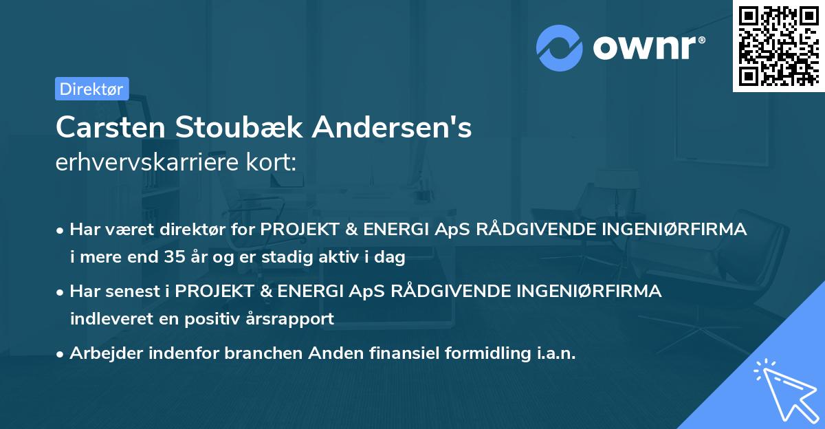 Carsten Stoubæk Andersen's erhvervskarriere kort