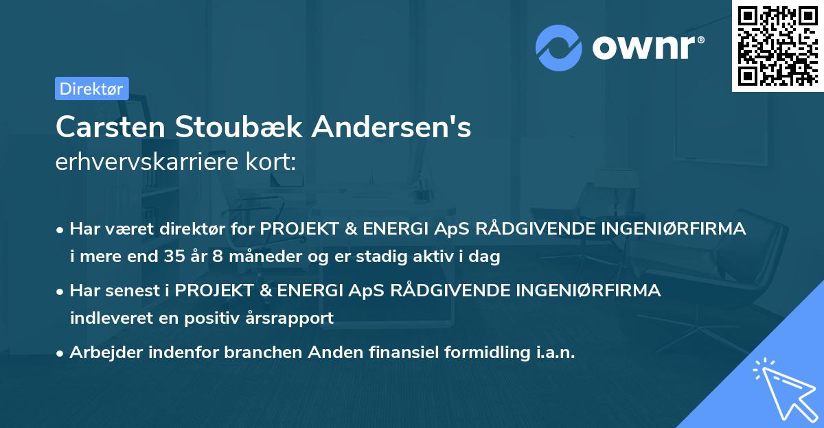 Carsten Stoubæk Andersen's erhvervskarriere kort