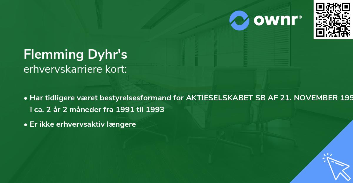 Flemming Dyhr's erhvervskarriere kort
