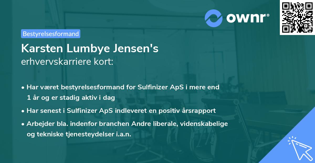 Karsten Lumbye Jensen's erhvervskarriere kort