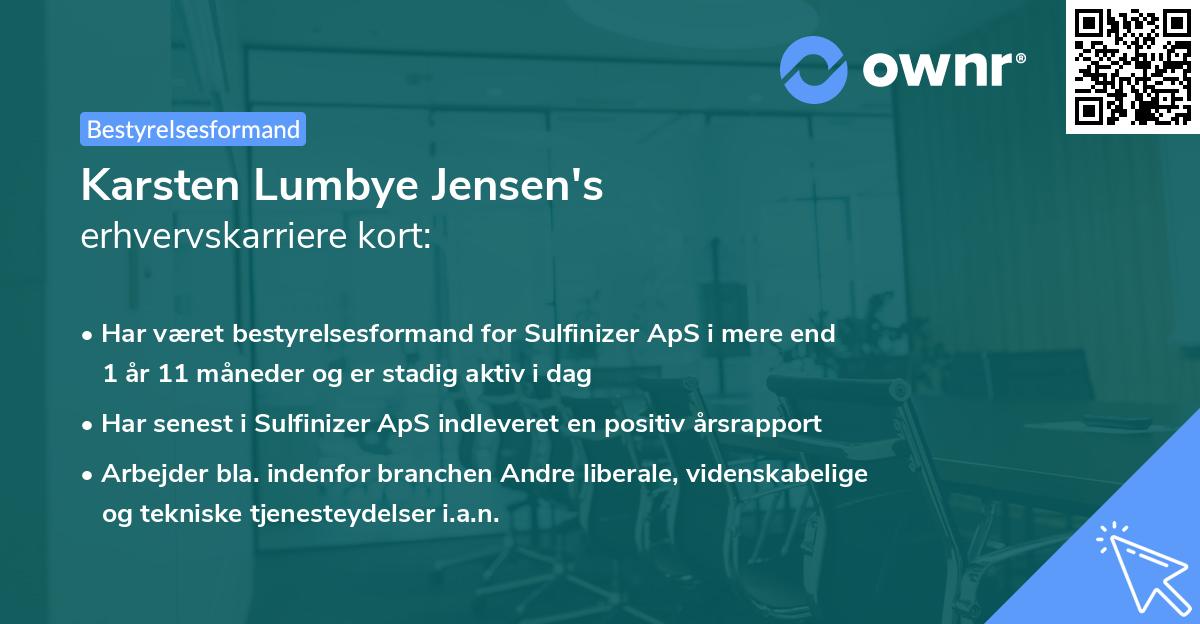 Karsten Lumbye Jensen's erhvervskarriere kort