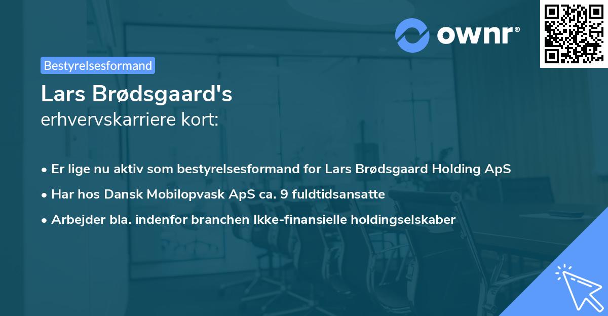 Lars Brødsgaard's erhvervskarriere kort