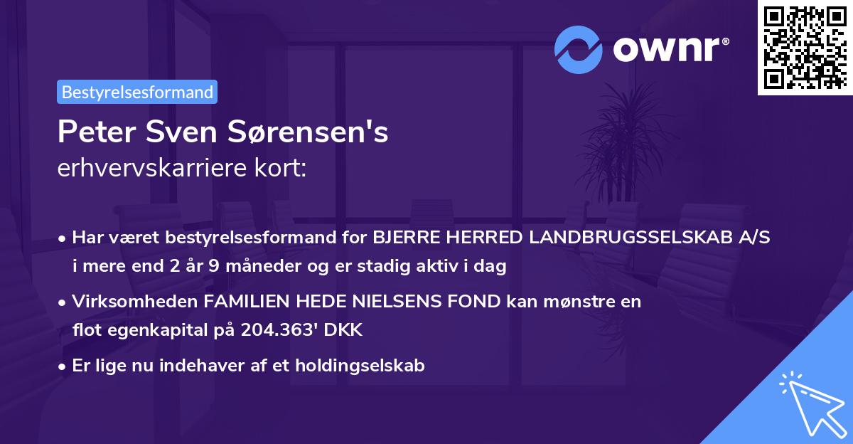 Peter Sven Sørensen's erhvervskarriere kort