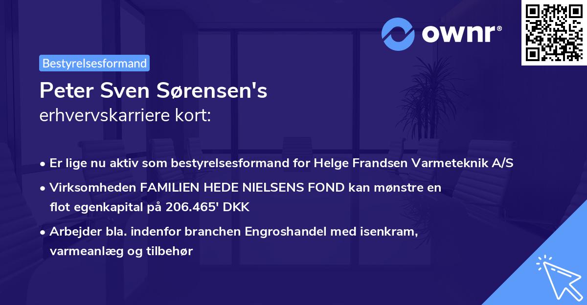 Peter Sven Sørensen's erhvervskarriere kort