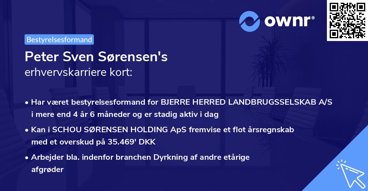 Peter Sven Sørensen's erhvervskarriere kort
