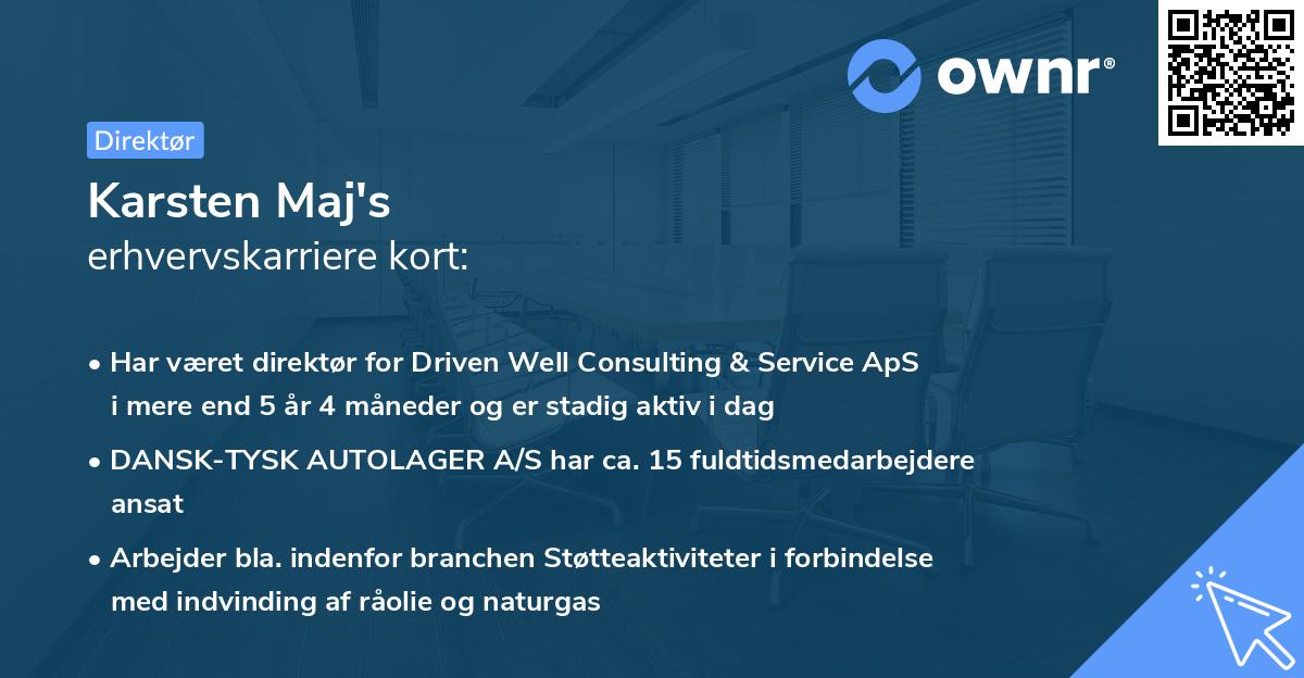 Karsten Maj's erhvervskarriere kort